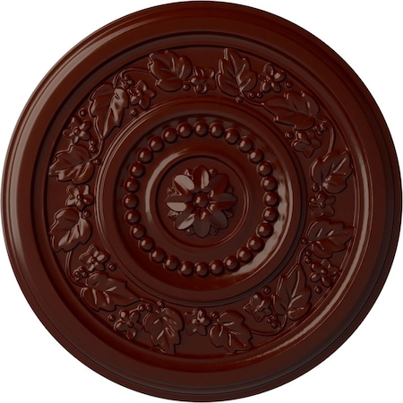 Ekena Millwork Marseille Ceiling Medallion (Fits Canopies up to 4 1/4"), 16 1/8"OD x 5/8"P, Brushed Mahogany CM16MABMF